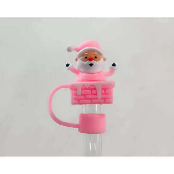 Pink Santa Claus Straw Cover - Picture 1 of 1